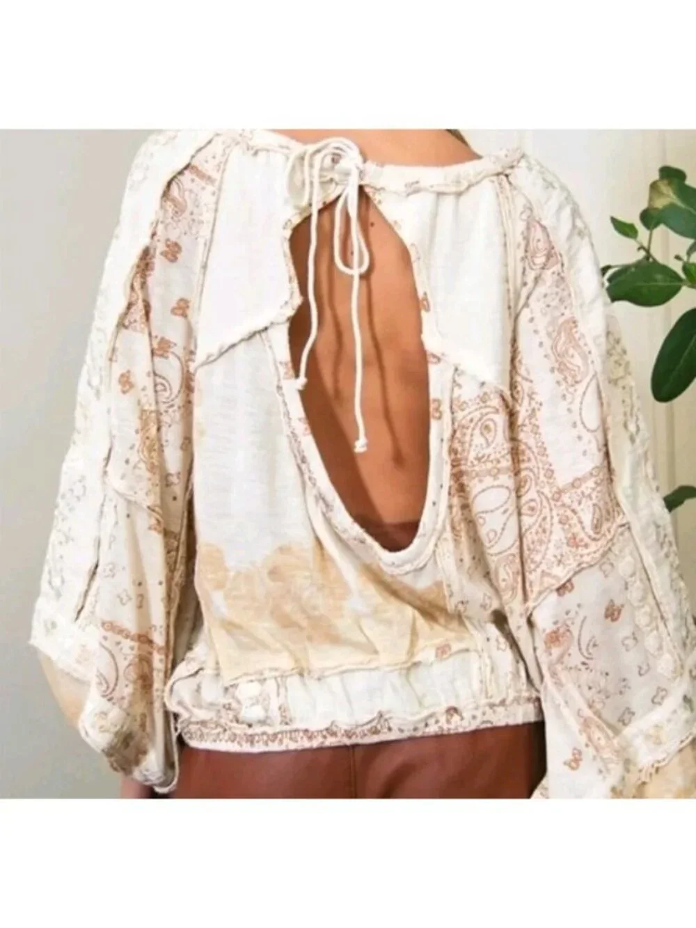 Free People Boom Boom Tunic Floral Embroidered Puff Sleeve Sz XS Feminine